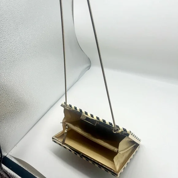 kate spade Ice Cream Cone Striped Black and White Crossbody - Picture 8 of 9